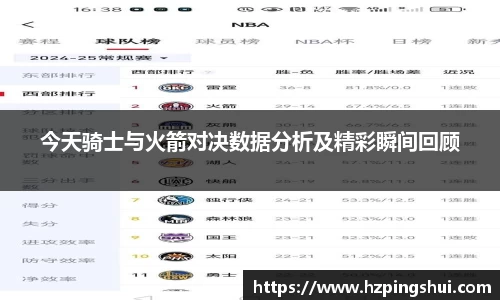 今天骑士与火箭对决数据分析及精彩瞬间回顾